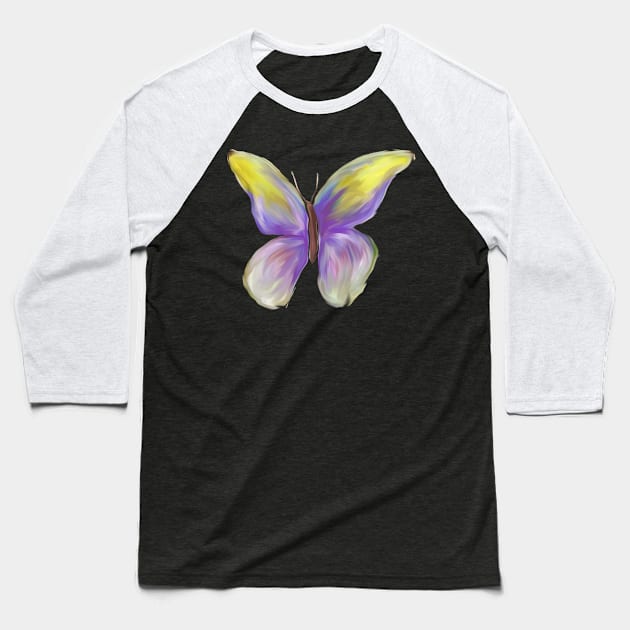 Artistic Butterfly Art Baseball T-Shirt by AlondraHanley